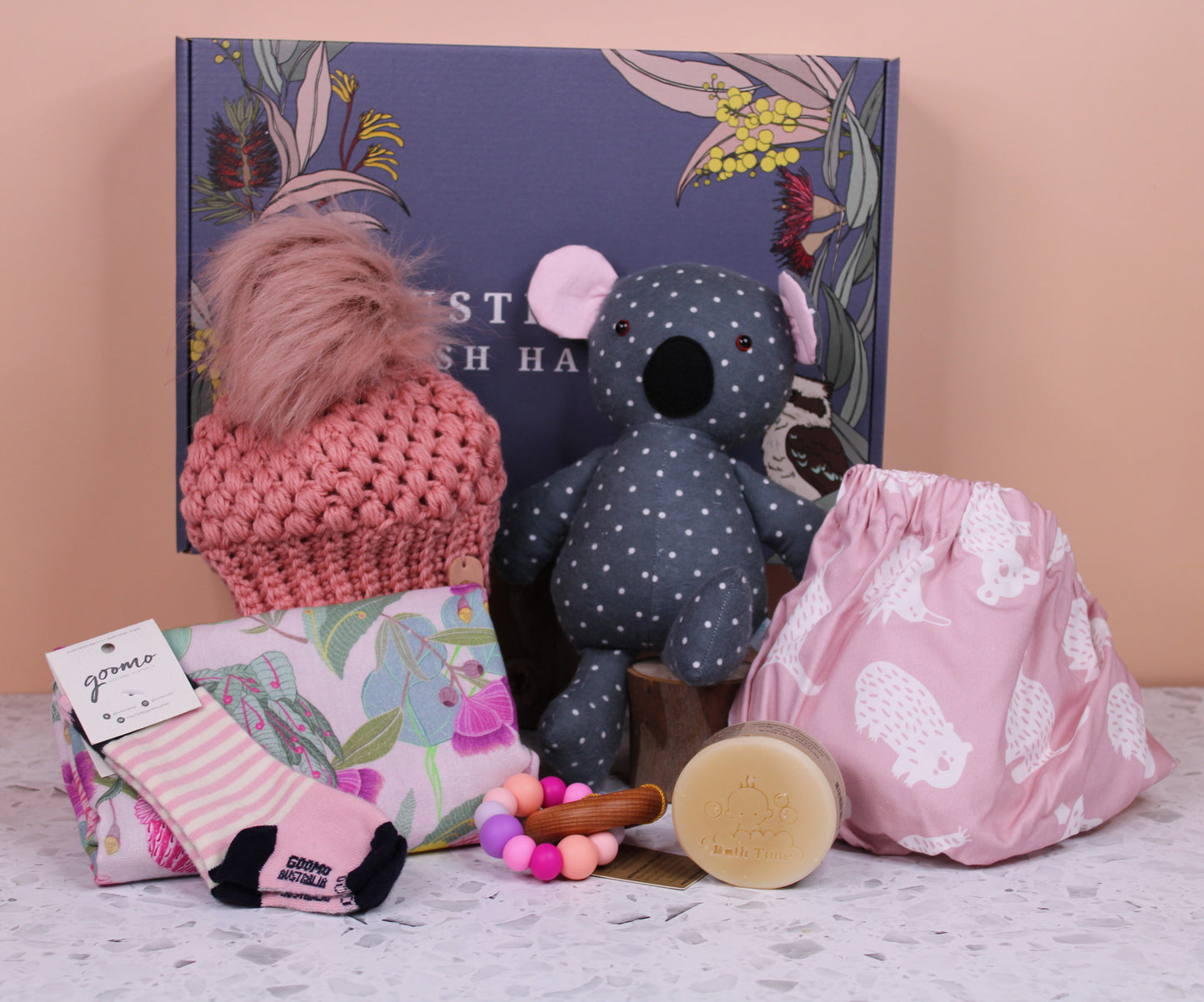 Aussie Baby Hamper-Pink Tones